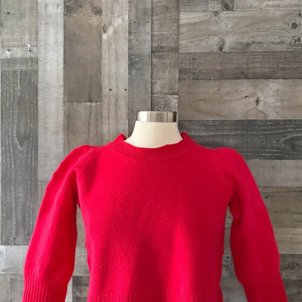 Hill House red wool cropped sweater large preppy academia minimalist gorpcore